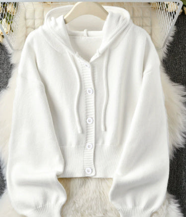 Vuvira Ivory Yellow Oversized Hooded Cardigan