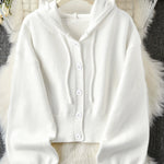 Vuvira Ivory Yellow Oversized Hooded Cardigan