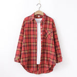 Vuvira Plaid Flannel Shirt  Women’s Loose Fit Blouse