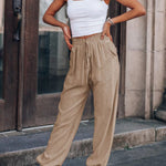 Vuvira Lantern Pants Solid Cotton Linen
