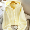Vuvira Ivory Yellow Oversized Hooded Cardigan