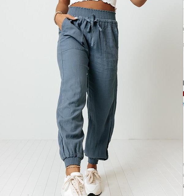 Vuvira Lantern Pants Solid Cotton Linen
