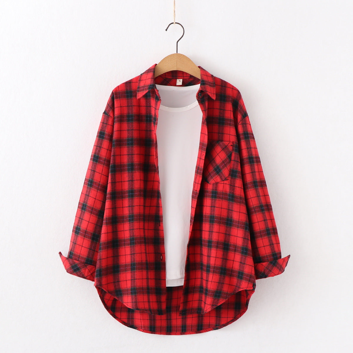 Vuvira Plaid Flannel Shirt  Women’s Loose Fit Blouse