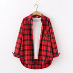 Vuvira Plaid Flannel Shirt  Women’s Loose Fit Blouse