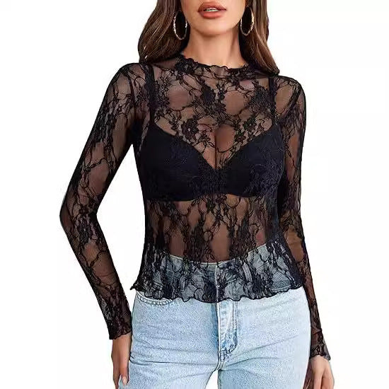 Vuvira Lace Long Sleeve Blouse Transparent Elegance