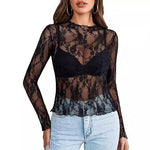 Vuvira Lace Long Sleeve Blouse Transparent Elegance