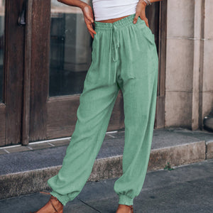 Vuvira Lantern Pants Solid Cotton Linen