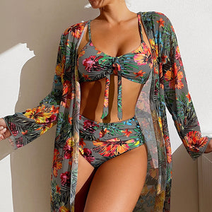 Vuvira Swimwear Three-Piece Set  Long Sleeve Blouse