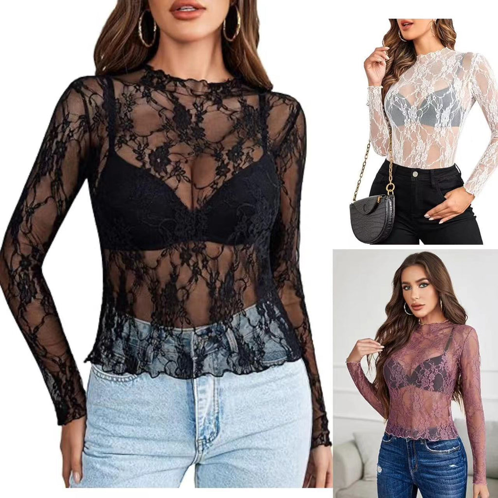 Vuvira Lace Long Sleeve Blouse Transparent Elegance
