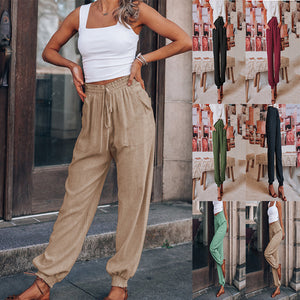 Vuvira Lantern Pants Solid Cotton Linen