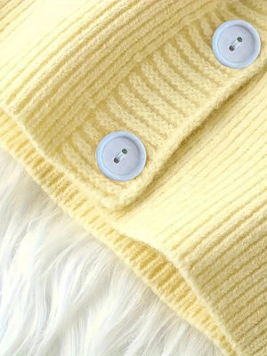 Vuvira Ivory Yellow Oversized Hooded Cardigan