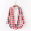 Vuvira Plaid Flannel Shirt  Women’s Loose Fit Blouse