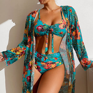 Vuvira Swimwear Three-Piece Set  Long Sleeve Blouse