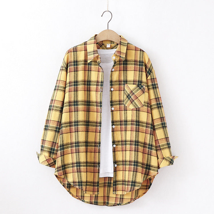 Vuvira Plaid Flannel Shirt  Women’s Loose Fit Blouse