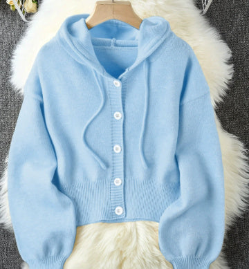 Vuvira Ivory Yellow Oversized Hooded Cardigan
