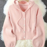 Vuvira Ivory Yellow Oversized Hooded Cardigan