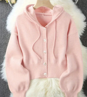 Vuvira Ivory Yellow Oversized Hooded Cardigan